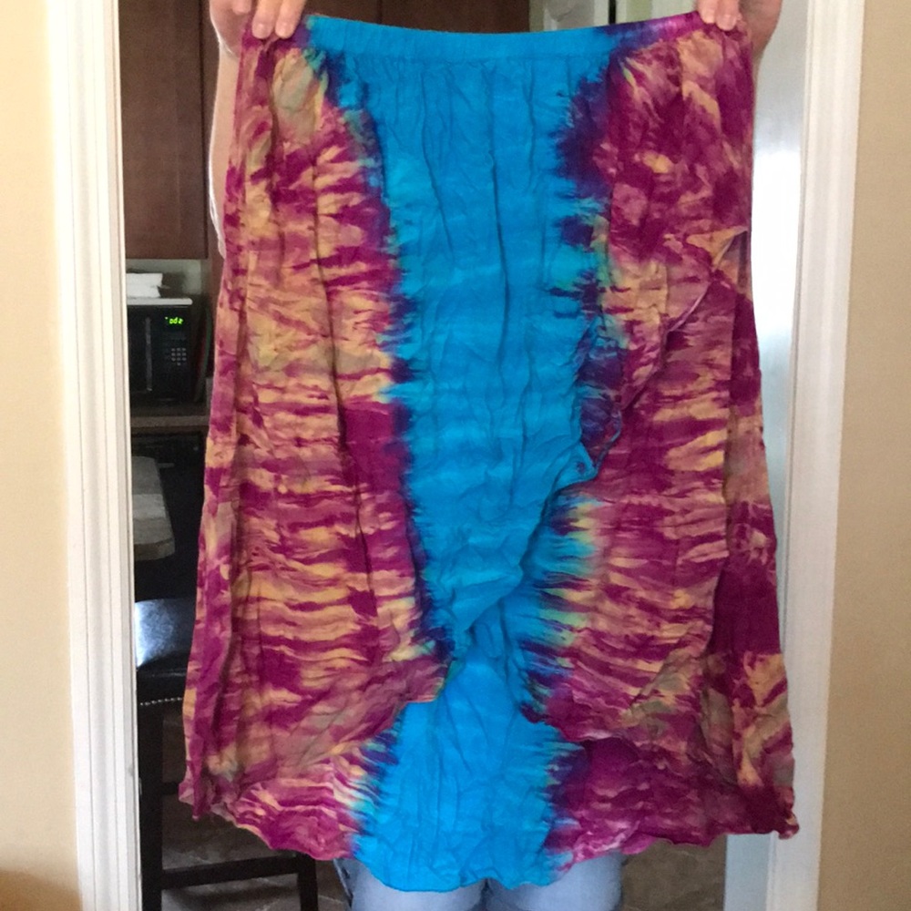 Long tie dye skirt